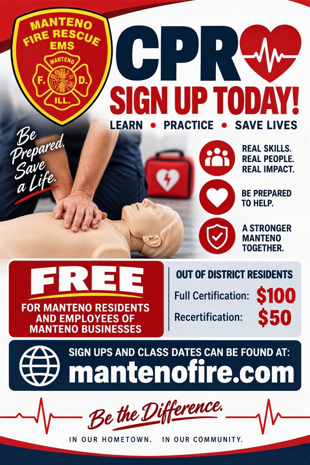 Manteno fire offers free CPR classes to residents, local workers — La Grange Business news